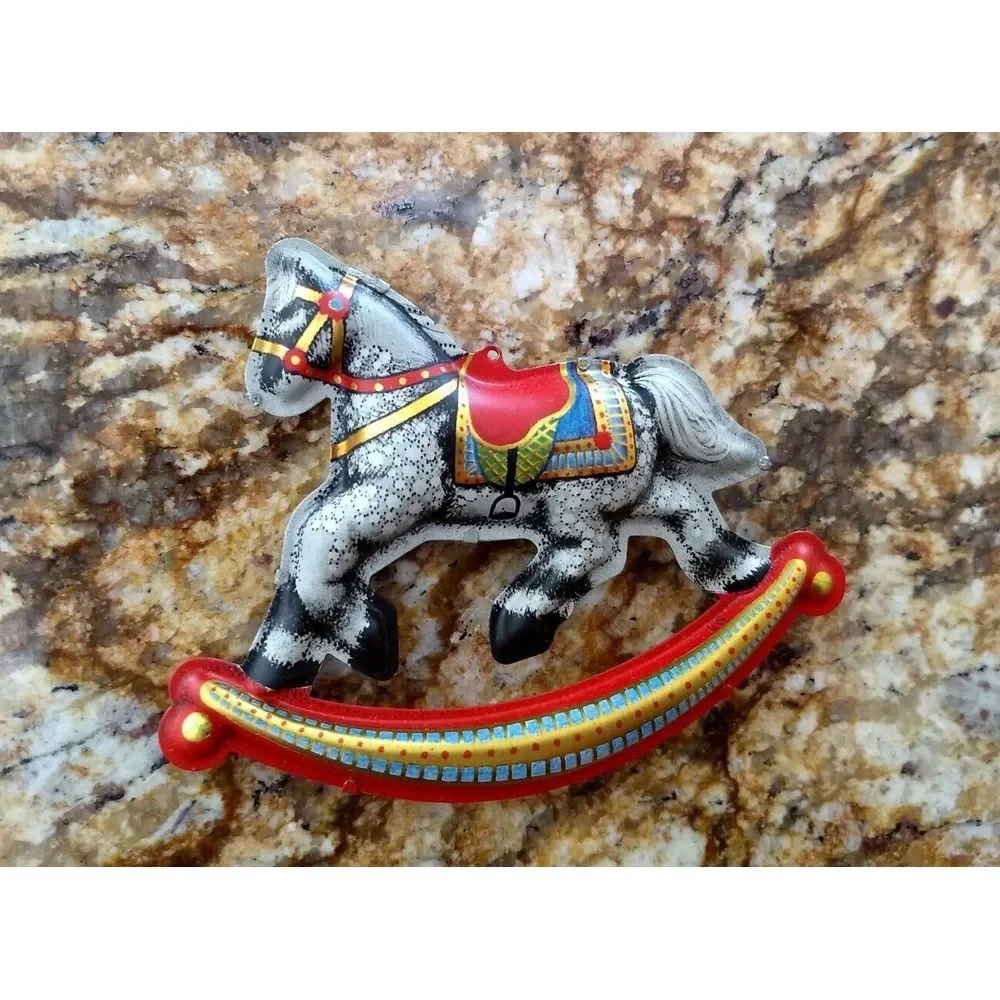 Hallmark TIN ROCKING HORSE Keepsake Christmas Ornament Vintage 1983 Original Box